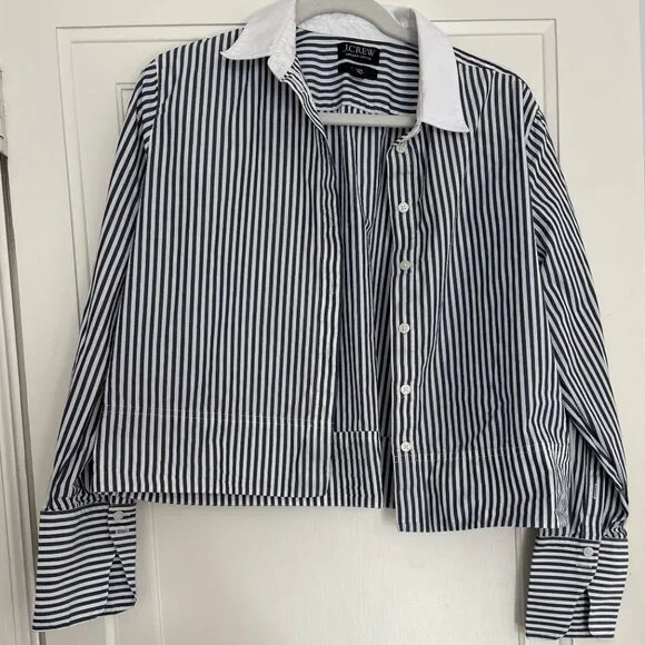 J Crew cropped garcon striped shirt - Picture 5 of 5